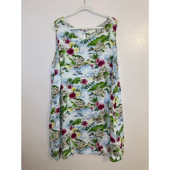 Cynthia Rowley Womens Amalfi Coast 100% Linen Sleeveless Shift Dress Plus 3X - Picture 2 of 8